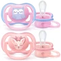 Пустышка Philips AVENT Ultra Air с декором для девочек 0-6 мес 2 шт (SCF085/02)