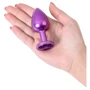 Анальная пробка с кристаллом Metal By Toyfa Purple Anal Plug Аmethyst