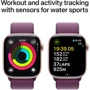 Apple Watch Series 10 46mm GPS + Cellular Rose Gold Aluminium Case with Plum Sport Loop (MWY83)