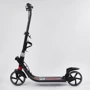 Самокат двоколісний Best Scooter PU колеса, 2 амортизатора, затиск керма, ручне гальмо Black / Red (99644) фото 7
