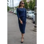 Платье FLFashion Луиза ХПЛ 3172 50 синее повседневное удлиненное миди