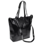 Женская сумка тоут Borsa Leather черная (10t8853-black)