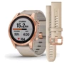 Смарт-часы Garmin Fenix 7S Sapphire Solar Rose Gold Titanium with Limestone Leather Band (010-02539-35)