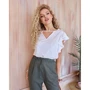 Блуза ISSA PLUS 11701 44 белая с коротким рукавом