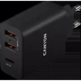 Зарядное устройство Canyon Wall Charger 2xUSB+USB-C 30W Black (CNE-CHA08B): Кабель в комплекте отсутствует
