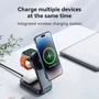Зарядное устройство Hoco Wireless Charger CQ3 Noble Folding 3in1 Magnetic Black фото 5