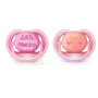 Пустышка для девочки Philips AVENT Ultra Air с декором, 6-18 мес, 2 шт (SCF343/22): Материал силикон