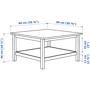 Журнальный стол ІКЕА HEMNES 90х90 см светло-коричневый (304.134.95): Глубина, см 90