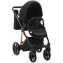 Коляска 2 в 1 Adamex Belissa Special Edidion (Pink Gold) PS-571 чёрный - черная кожа (перфорация): Пол ребенка Унисекс