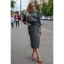 Платье FLFashion Луиза ХПЛ 3173 50 серое повседневное удлиненное миди