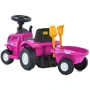 Дитячий електромобіль-каталка 2в1 Bambi Трактор з рожевим причепом (M 6153B-8)