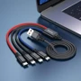 Кабель Hoco USB Cable to Micro USB/2x Lightning/Type-C X76 2A 1m Black/Red/Blue фото 3