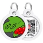 Адресник металлический WAUDOG Smart ID c QR паспортом рисунок Калина 30 мм (230-0228)