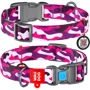 Нашийник WAUDOG Nylon з QR-паспортом, малюнок "Рожевий камо", пластиковий фастекс 20 мм 24-40 см різнокольоровий (4706)