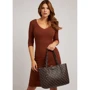 Женская сумка тоут Guess Eco Brenton Tote темно-коричневая (HWESG839023-BNL): Фактура Матовая, Гладкая
