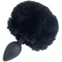 Анальная пробка с хвостом Punishment - Bunny Tail Silicone Anal Plug - Black