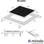 Варочная поверхность электрическая Minola MI 6044 GBL: Размеры для встраивания 5.8 x 56.2 х 49.2 см