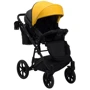 Коляска 2 в 1 Bair Kiwi кожа 100% BK-63/15 желтый - черный фото 7