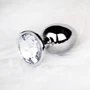 Металлическая анальная пробка Ouch! Heart Gem Silver - Diamond, S