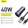 Зарядное устройство Baseus Car Charger USB+USB-C Golden Contactor Pro 40W Dark Gray with USB-C Cable (TZCCJD-0G) фото 7