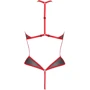 Сетчатое боди с кружевом на груди Passion SATARA BODY Black/Red XXL/XXXL
