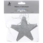 Набір новорічних прикрас Зірка, 10см, 4шт, пластик, сріблястий