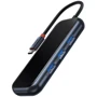 Адаптер Baseus Adapter AcmeJoy USB-C to HDMI+2xUSB3.0+USB2.0+RJ45+Type-C PD DarkGrey (WKJZ010313)
