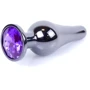 Анальная пробка с кристаллом BOSS of TOYS Boss Series - Jewellery Dark Silver BUTT PLUG Purple, BS6400061