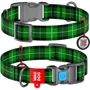 Нашийник WAUDOG Nylon з QR-паспортом, малюнок "Шотландка зелена", пластиковий фастекс 25 мм 31-49 см зелений (4703)