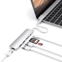Адаптер Satechi Adapter USB-C to micro SD+SD+2xUSB3.0+USB-C Silver (ST-SCMA2S): Додаткові роз'єми SD+TF Card, USB OTG, USB-C