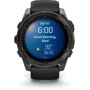 Смарт-часы Garmin Fenix 8 AMOLED 51mm Sapphire Carbon Grey DLC with Black/Pebble Grey Silicone Band (010-02905-21): Дисплей 1.4" AMOLED (454x454) / Sapphire Crystal