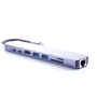 Адаптер Zamax Adapter USB-C to 2xUSB-C+HDMI+2xUSB+SD+RJ45 Silver
