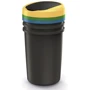 Баки для сортировки мусора Prosperplast Keden Compacta R комплект 3х40 л, черный, крышка синяя/зеленая/желтая (5905197562742)
