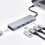 Адаптер Proove Adapter Iron Link USB-C to 3xUSB3.0+USB-C+HDMI Silver (HBIL00010604): Інтерфейс підключення HDMI, USB 3.0, USB-C
