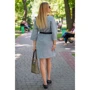 Платье FLFashion Фира ХПФ 3242 46-48 серое повседневное до середины бедра: Состав Лен