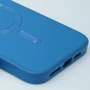 Чехол для iPhone TPU Case Bonbon Leather Metal Style with MagSafe Indigo for iPhone 15 Pro Max: Цвет синий