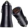 Зарядное устройство Baseus Car Charger USB+USB Golden Contactor 60W Dark Gray (CGJM000013)