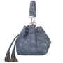 Женская сумка бакет-бэг Laskara темно-серая (LK10195-denim-grey): Застежка Механическая