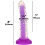 Светящийся в темноте фаллоимитатор ADDICTION Rave 8″ Glow in the Dark Dildo Purple Confetti