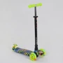 Самокат детский пластмассовый с алюминиевой трубкой руля + 4 колеса Black/Light green (83271)