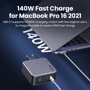 Зарядний пристрій Ugreen Wall Charger 2xUSB-C+USB CD289 GaN 140W з USB-C Cable Gray (90549) фото 8