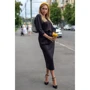 Сукня FLFashion Луїза Хпл 3174 48 коричневе повсякденне подовжене міді