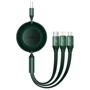 Кабель Baseus Cable USB-C to Micro USB/Lightning/Type-C Bright Mirror 2 Series 66W 1.1m Green (CAMJ010106)