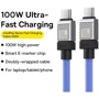 Кабель Baseus Cable USB-C to USB-C CoolPlay Series Fast Charging 100W 2m Blue (CAKW000303) фото 7