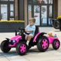 Детский электромобиль Bambi Racer трактор с прицепом, розовый (M 4573EBLR-8): Вид трактор