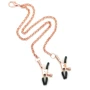 Ошейник с зажимами для сосков Liebe Seele Rose Gold Memory Collar with Nipple Clamps