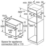 Духова шафа електрична Bosch HBG7764B1: Розміри 59.4x59.5x54.8 см