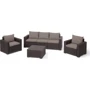 Комплект садовой мебели Allibert California 3 seater коричневый (8711245155432)