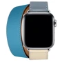 Apple Watch Series 4 Hermes 40mm GPS+LTE Stainless Steel Case with Bleu Lin/Craie/Bleu/Nord Swift Doubl Tour (H078731CJAD)