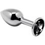 Металлическая анальная пробка с кристаллом Alive Mini Metal Butt Plug Black L